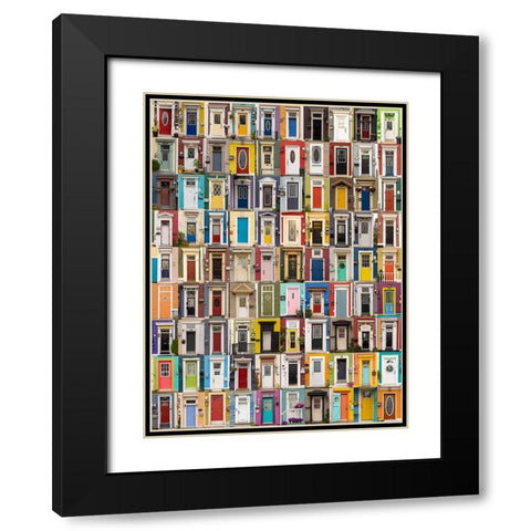 Jellybean Doors Black Modern Wood Framed Art Print with Double Matting by Xu, Tony
