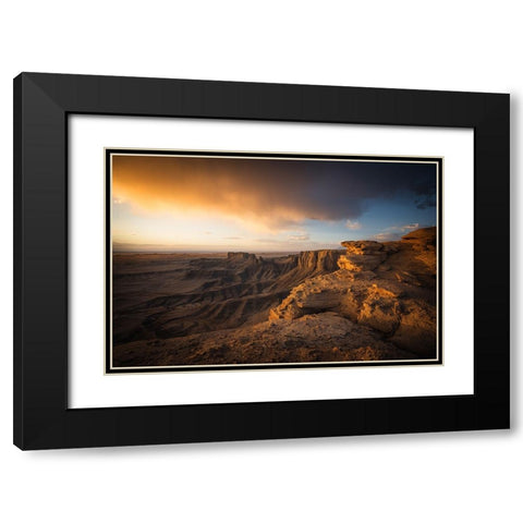 The First Light Black Modern Wood Framed Art Print with Double Matting by Wei, Willa