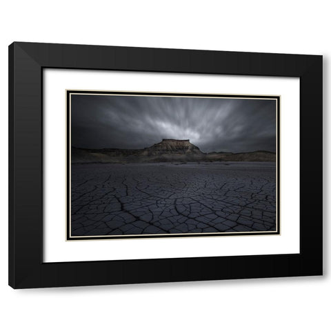 Dry Land Black Modern Wood Framed Art Print with Double Matting by Deng, Larry