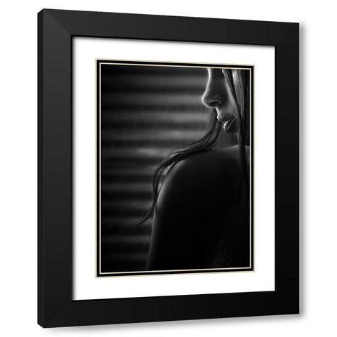 Waiting Black Modern Wood Framed Art Print with Double Matting by Fidanza, Toni
