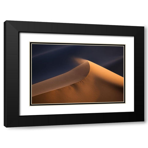 Sand Wave Black Modern Wood Framed Art Print with Double Matting by Liao, Yuhan