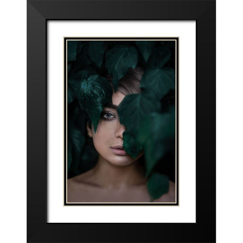 Her Eye Black Modern Wood Framed Art Print with Double Matting by Hamedani, Ardalan