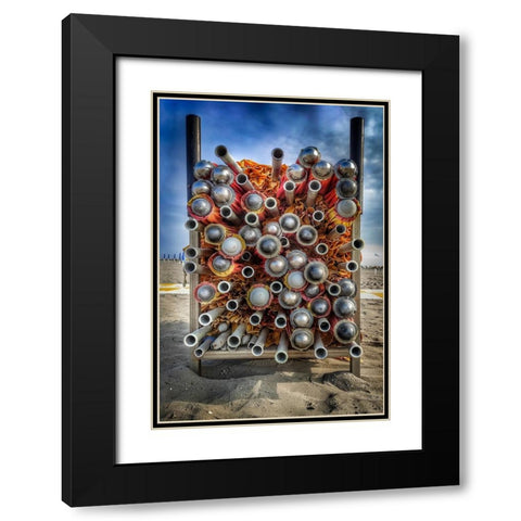 ...On The Beach Black Modern Wood Framed Art Print with Double Matting by Bissacco, Alberto