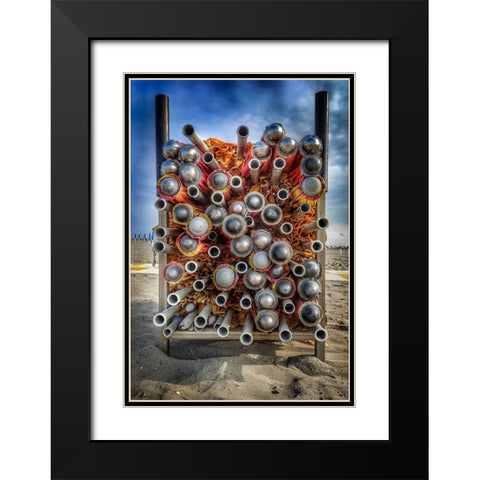 ...On The Beach Black Modern Wood Framed Art Print with Double Matting by Bissacco, Alberto