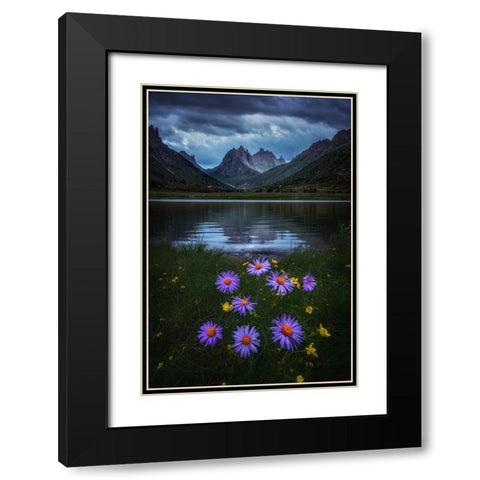 Melancholy Valley Black Modern Wood Framed Art Print with Double Matting by Cui, Yuan