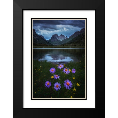 Melancholy Valley Black Modern Wood Framed Art Print with Double Matting by Cui, Yuan