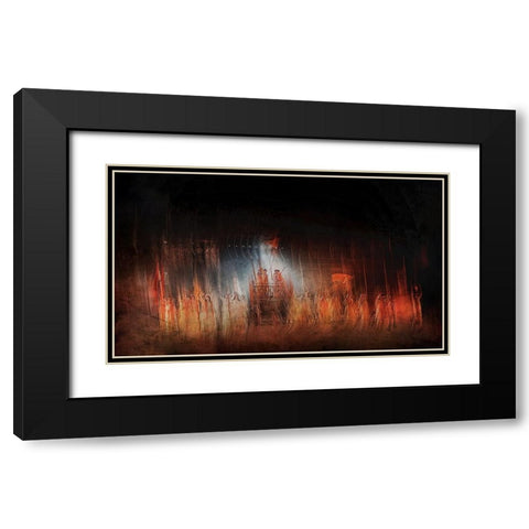 The Event Black Modern Wood Framed Art Print with Double Matting by Van Der, Jan