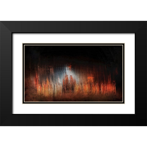 The Event Black Modern Wood Framed Art Print with Double Matting by Van Der, Jan