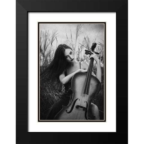 Evora Black Modern Wood Framed Art Print with Double Matting by Abdillah, Djayent