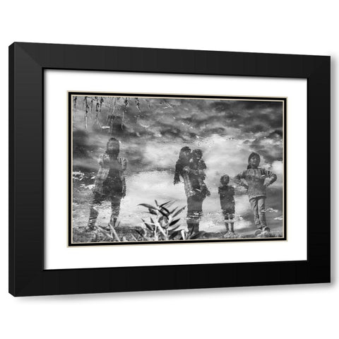 Reflection Of Childhood Black Modern Wood Framed Art Print with Double Matting by Khodadadi, Shahla