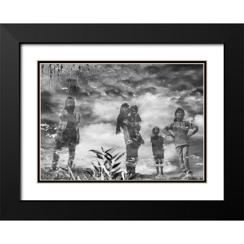 Reflection Of Childhood Black Modern Wood Framed Art Print with Double Matting by Khodadadi, Shahla
