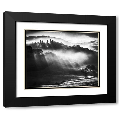 Sunrise Black Modern Wood Framed Art Print with Double Matting by Prioteasa, Sebastian