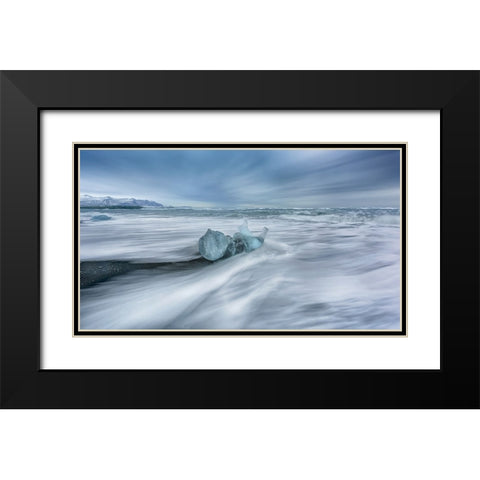 The Baby Falling Down The Sea Black Modern Wood Framed Art Print with Double Matting by Zhen Yu, James