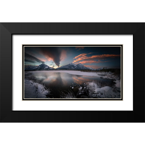 Waking Up...... Black Modern Wood Framed Art Print with Double Matting by Li, Bing