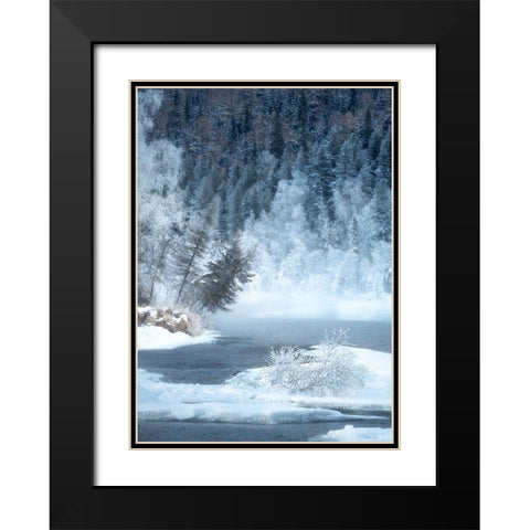 Iceworld Black Modern Wood Framed Art Print with Double Matting by Hao, Damon