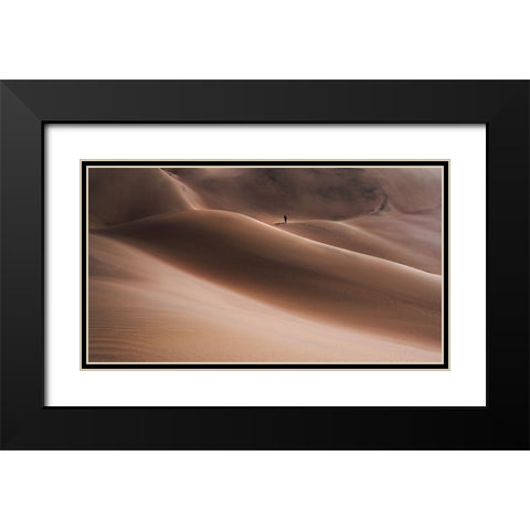 Lonely Black Modern Wood Framed Art Print with Double Matting by Taghipour, Marjan