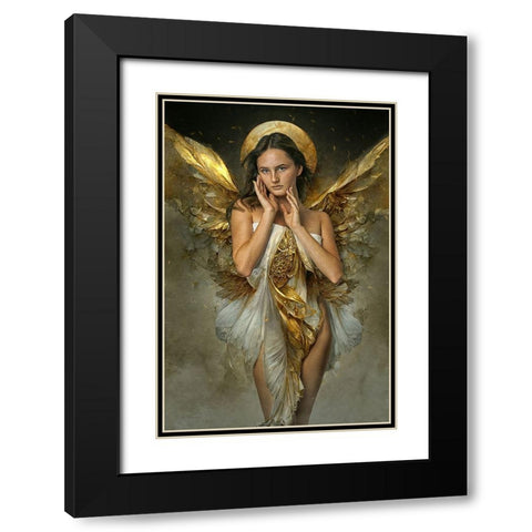 Goldenangel Black Modern Wood Framed Art Print with Double Matting by Egger, Marcel