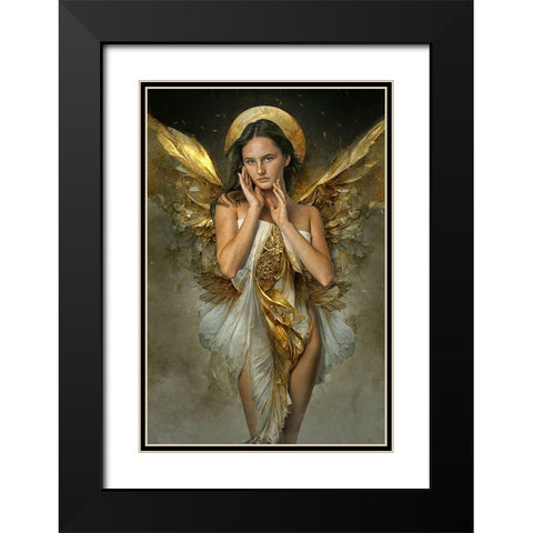 Goldenangel Black Modern Wood Framed Art Print with Double Matting by Egger, Marcel
