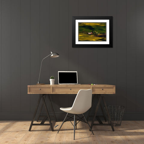 Palouse Wheat Fields Black Modern Wood Framed Art Print with Double Matting by Dickau, Kristel