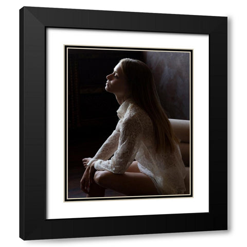 Untitled Black Modern Wood Framed Art Print with Double Matting by Fridman, Eleonora