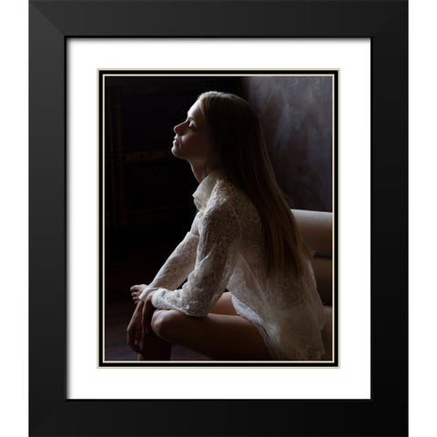 Untitled Black Modern Wood Framed Art Print with Double Matting by Fridman, Eleonora