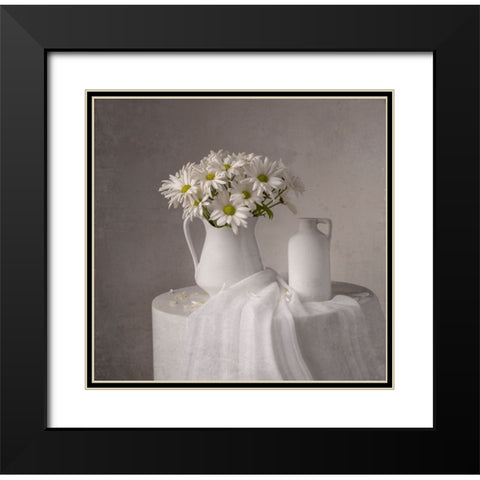 Daisy Black Modern Wood Framed Art Print with Double Matting by Perfoncio, Margareth