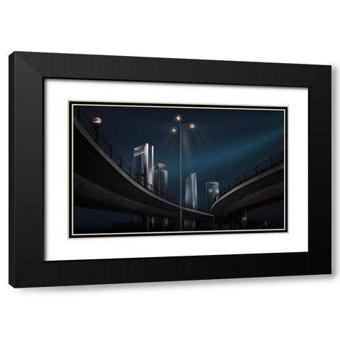 4 Torres Drama Black Modern Wood Framed Art Print with Double Matting by Otero Sobrino, Dani