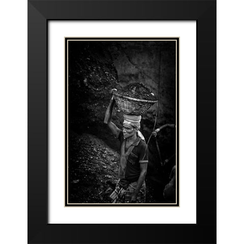 Coal Carriers - 9906 Black Modern Wood Framed Art Print with Double Matting by Garik