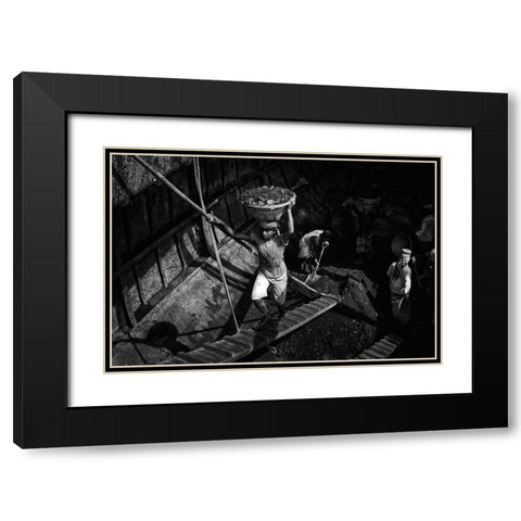 Coal Carriers - 6243 Black Modern Wood Framed Art Print with Double Matting by Garik