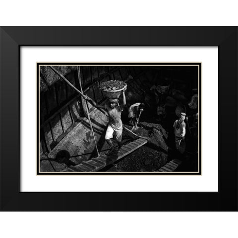 Coal Carriers - 6243 Black Modern Wood Framed Art Print with Double Matting by Garik