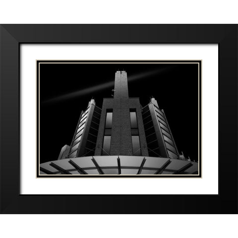 IVory Tower Black Modern Wood Framed Art Print with Double Matting by Gong, Yanyan
