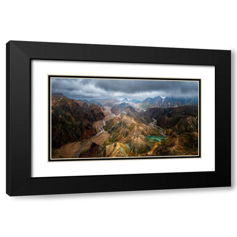 Iceland Landscape Black Modern Wood Framed Art Print with Double Matting by Bian, James