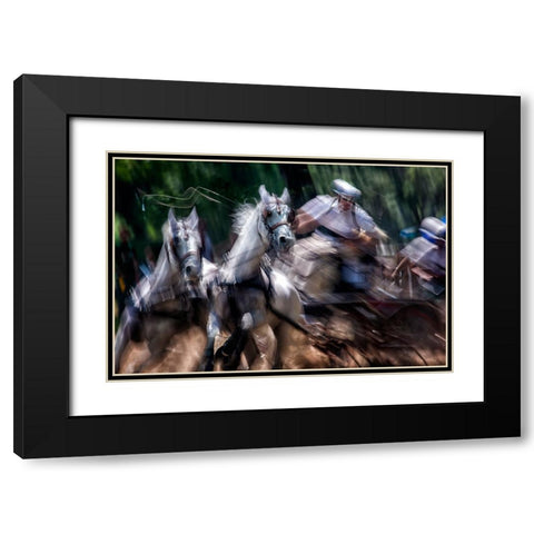 Hors Marathon Black Modern Wood Framed Art Print with Double Matting by Malovrh, Milan