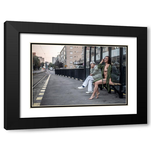 Station Goodies Black Modern Wood Framed Art Print with Double Matting by D. Pop, Ovi