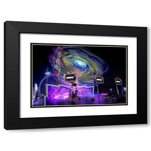 Dazzle Color Black Modern Wood Framed Art Print with Double Matting by Chang, Jiangping