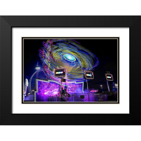 Dazzle Color Black Modern Wood Framed Art Print with Double Matting by Chang, Jiangping