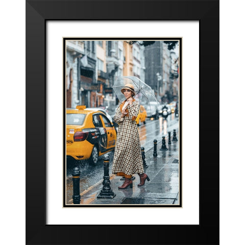 Under The Rain! Black Modern Wood Framed Art Print with Double Matting by Behzadi Boroujeni, Amir