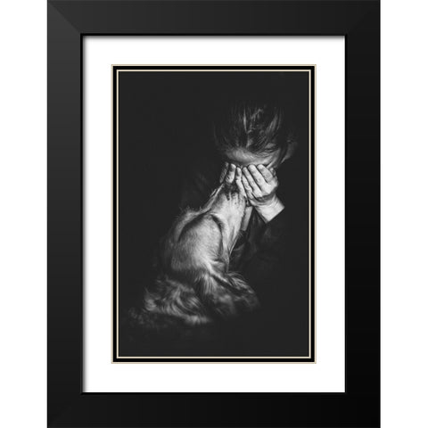 IM Here Black Modern Wood Framed Art Print with Double Matting by Fidanza, Toni