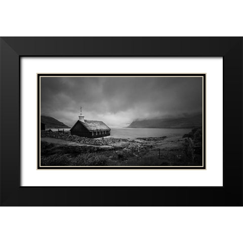 Peaceful Black Modern Wood Framed Art Print with Double Matting by Zeng, Kenneth