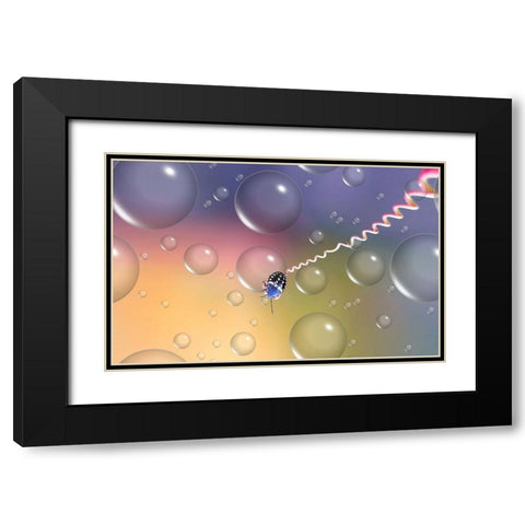 Bungee Jumping... Black Modern Wood Framed Art Print with Double Matting by Dufour, Thierry