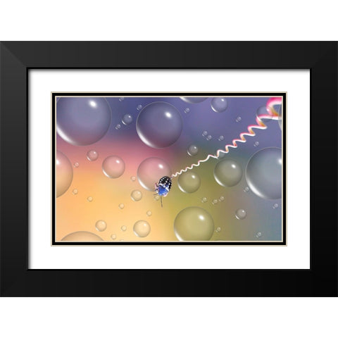 Bungee Jumping... Black Modern Wood Framed Art Print with Double Matting by Dufour, Thierry