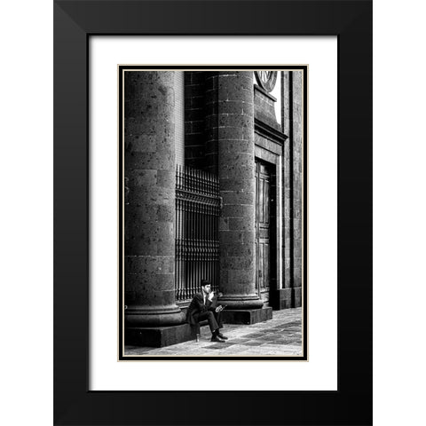 Uncertainty Black Modern Wood Framed Art Print with Double Matting by Alviani, Montserrat