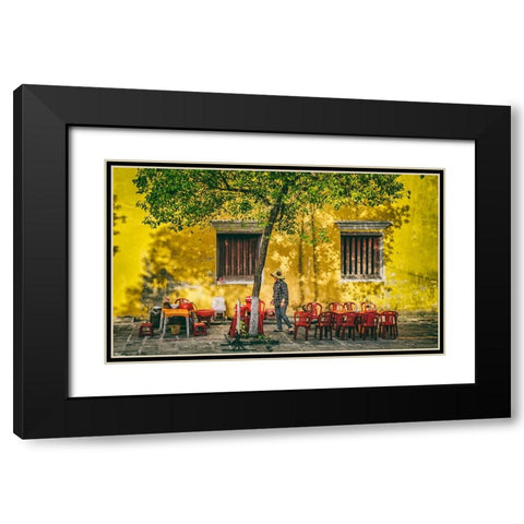 Getting Ready Black Modern Wood Framed Art Print with Double Matting by Ratnayake, Samara