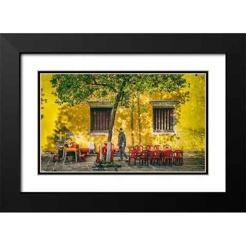 Getting Ready Black Modern Wood Framed Art Print with Double Matting by Ratnayake, Samara