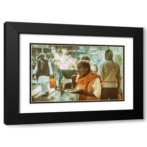 Free Food For All Black Modern Wood Framed Art Print with Double Matting by Ratnayake, Samara