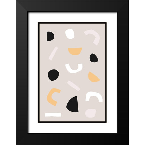 Abstract Get Together No 2 Black Modern Wood Framed Art Print with Double Matting by uplusmestudio