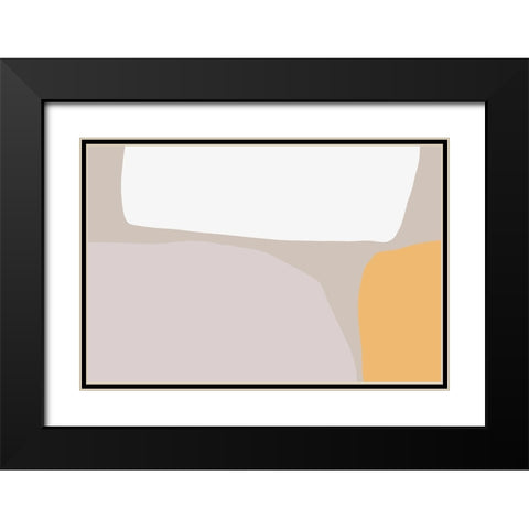 Abstractions No 2 Black Modern Wood Framed Art Print with Double Matting by uplusmestudio