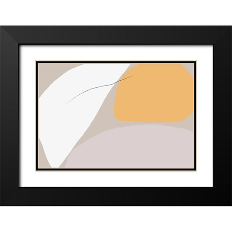 Abstractions No 4 Black Modern Wood Framed Art Print with Double Matting by uplusmestudio