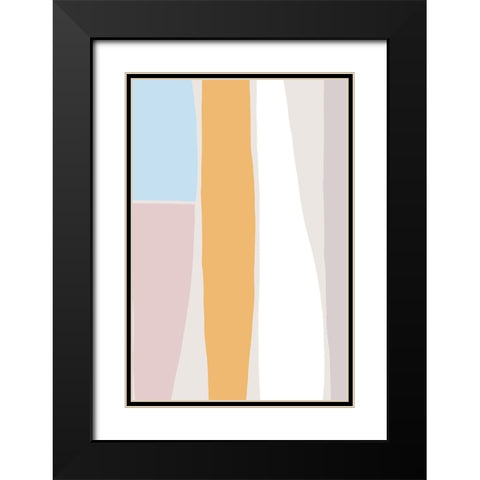 Feel Good Stripes Black Modern Wood Framed Art Print with Double Matting by uplusmestudio