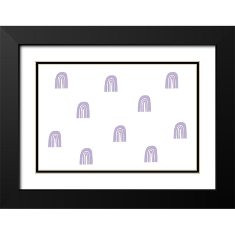 Purple Rainbows Black Modern Wood Framed Art Print with Double Matting by uplusmestudio